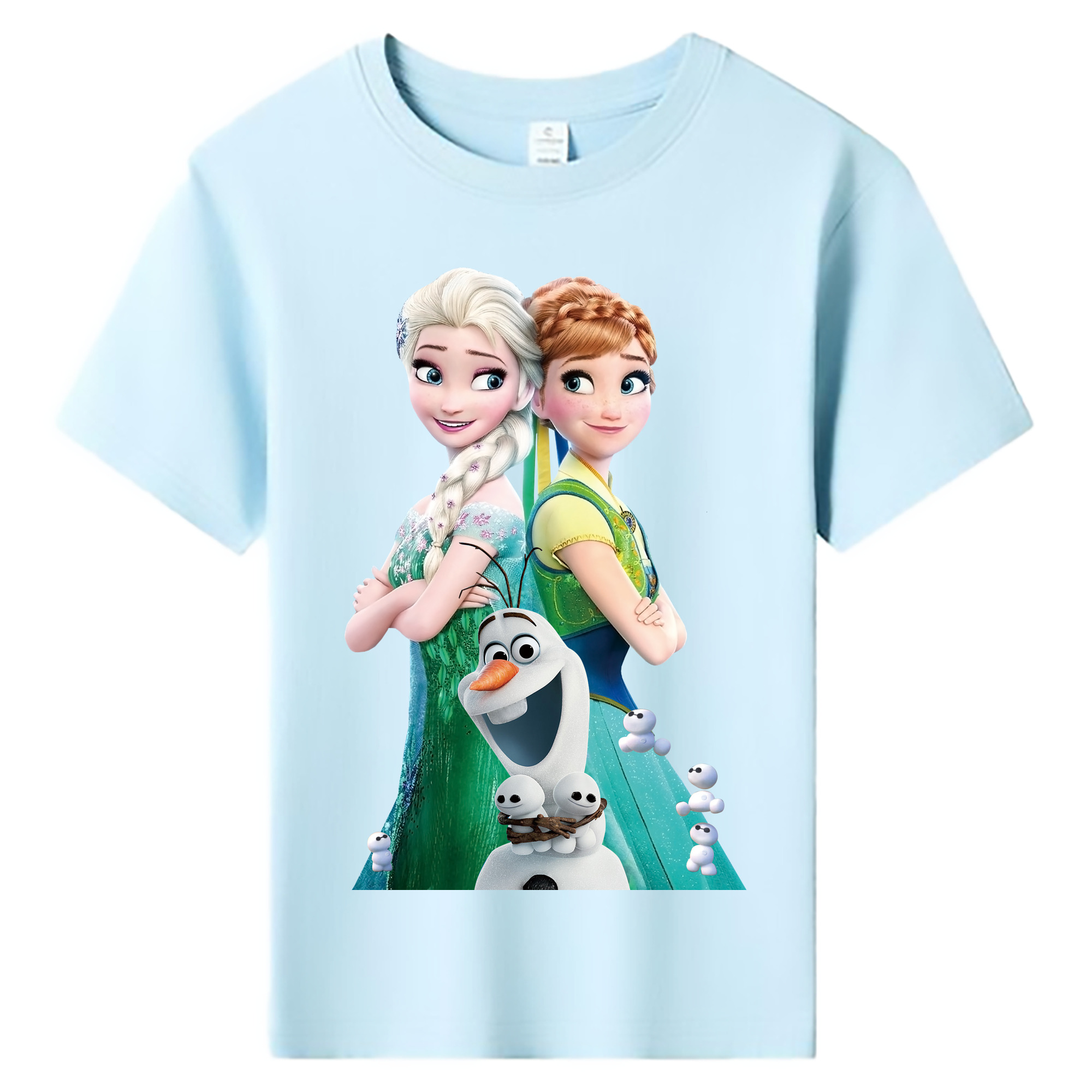 （画像用） アナと雪の女王 アンナ エルサ Frozen Anna Elsa 綿100％キッズTシャツ（フロントプリント）